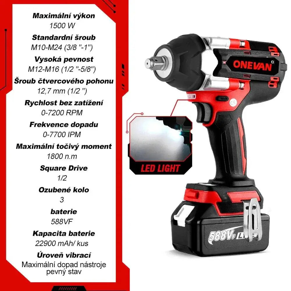 Onevan 588VF Torque Brushless Impact Wrench Half Inch