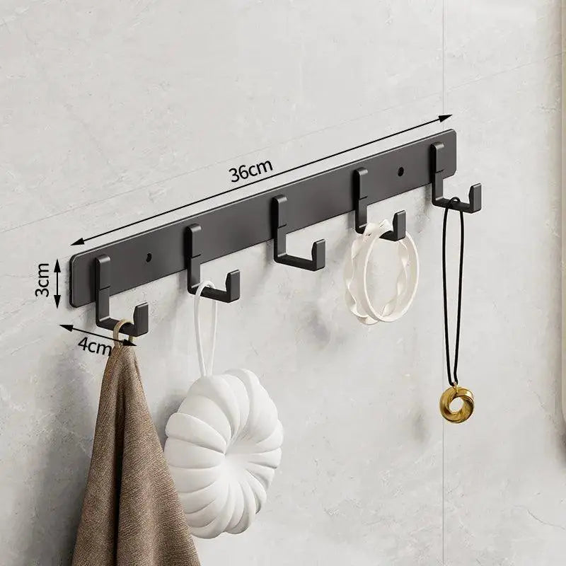 Onrosy Space Aluminum Black Hook Elegant Robe Organizer Solution