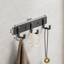 ONROSY Space Aluminum Black Hook Elegant Robe Organizer