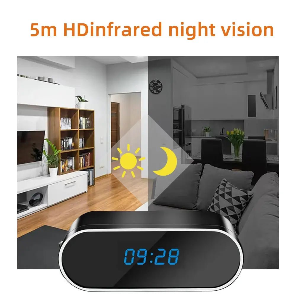 OPUYYM 4K Wireless Clock Camera Night Vision Motion Detection WiFi Always Safe