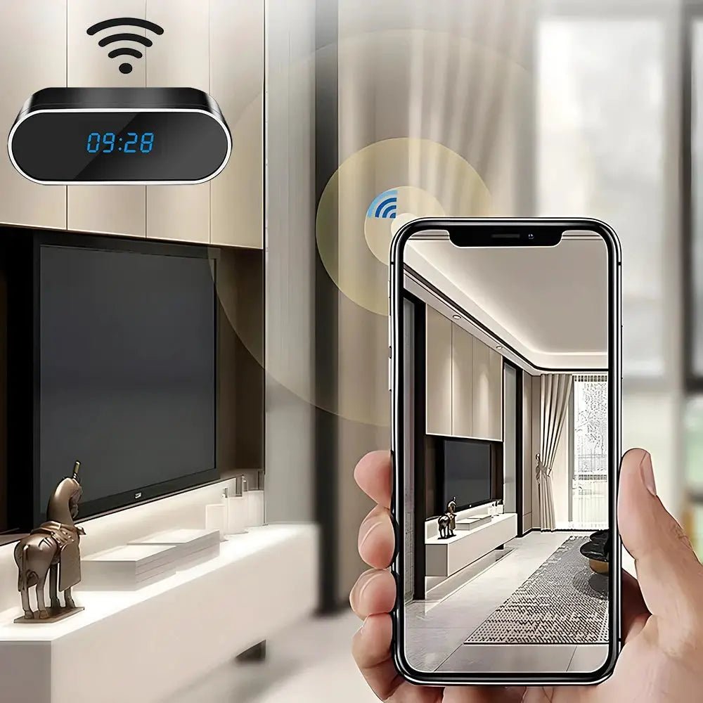 OPUYYM 4K Wireless Clock Camera Night Vision Motion Detection WiFi Always Safe