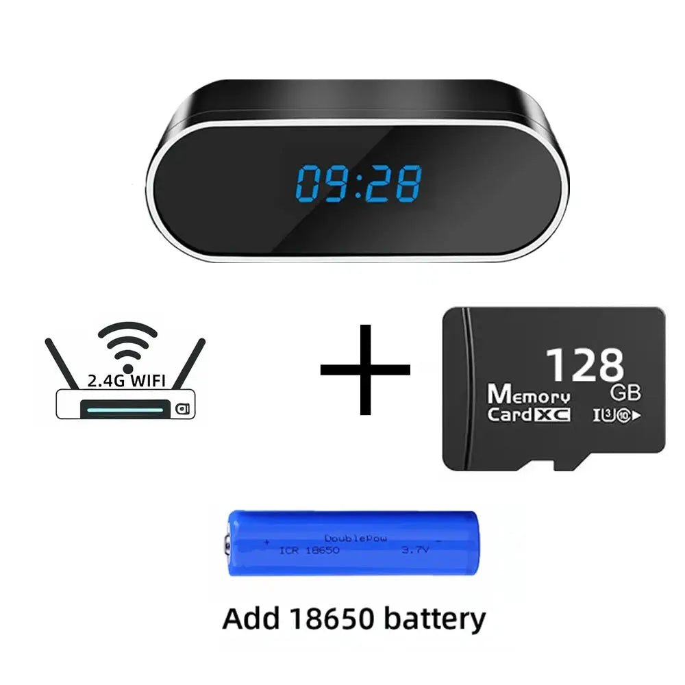 OPUYYM 4K Wireless Clock Camera Night Vision Motion Detection WiFi Always Safe