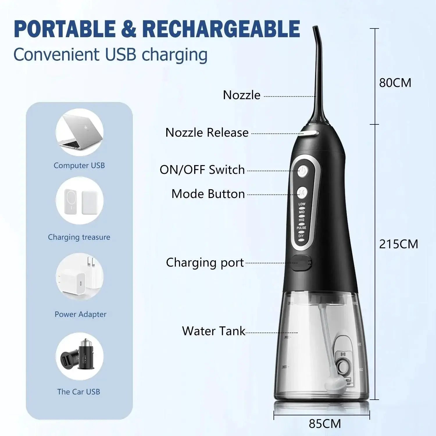 Oral Care Solution Cordless Water Flosser Kit For Home Use