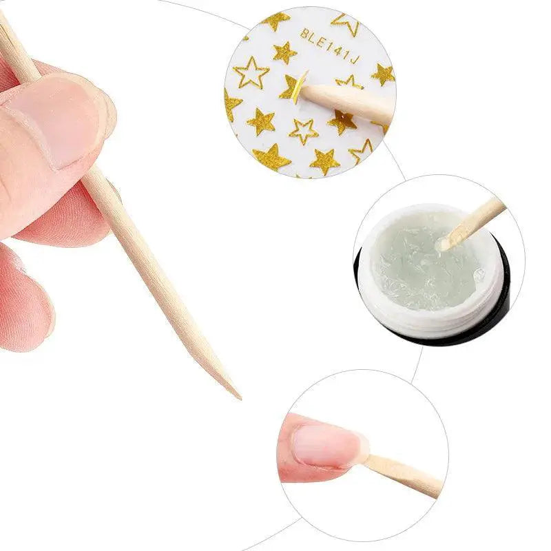 Orange Wood Cuticle Pusher Nail Art Toolkit Precision