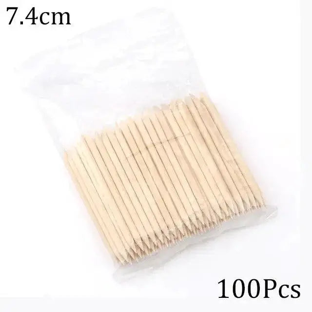 Orange Wood Cuticle Pusher Nail Art Toolkit Precision