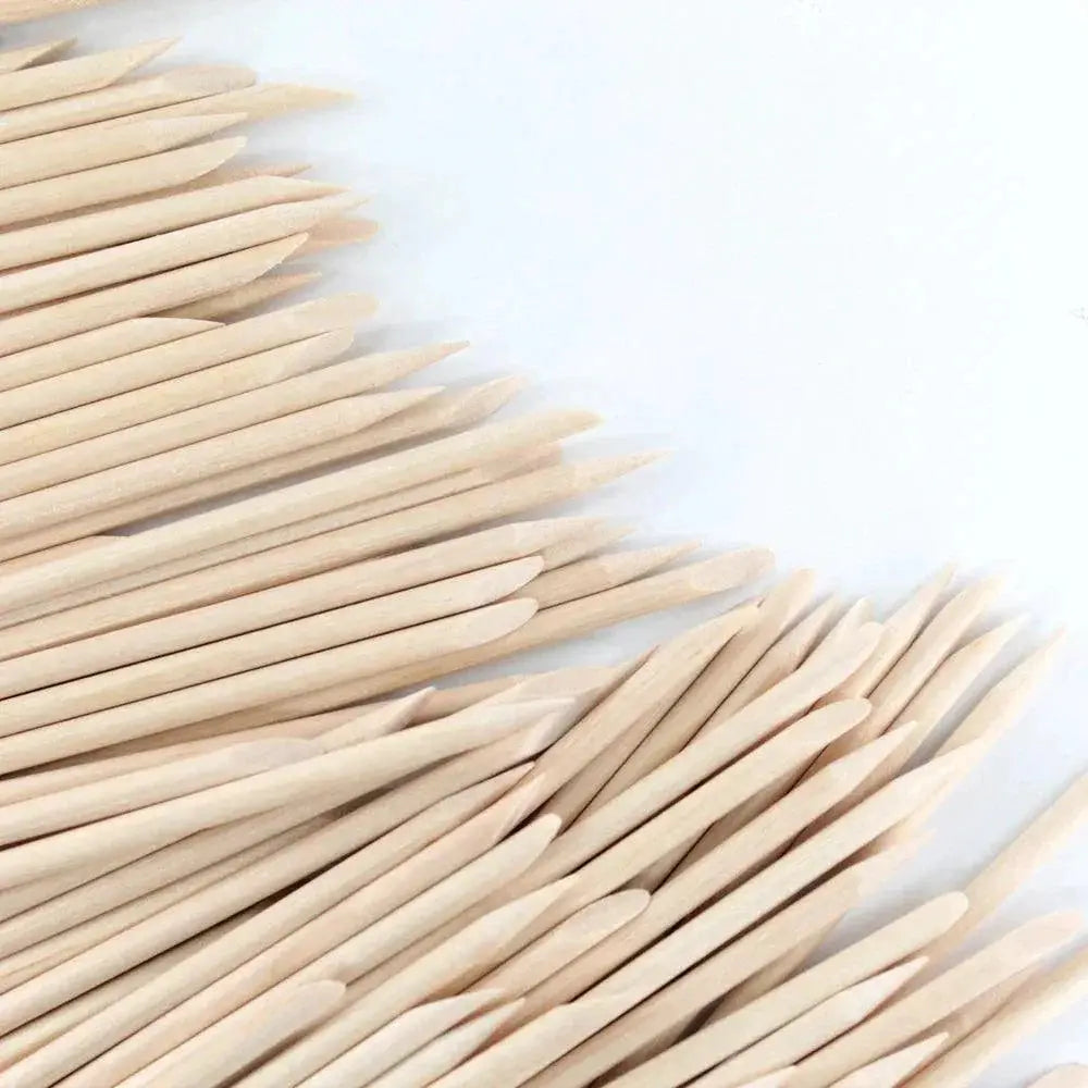 Orange Wood Cuticle Pusher Sticks Precision Nail Care Set
