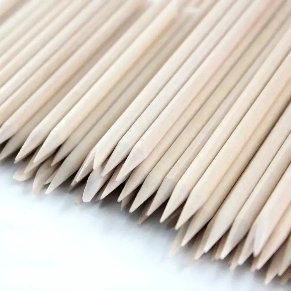 Orange Wood Cuticle Pusher Sticks Precision Nail Care Set
