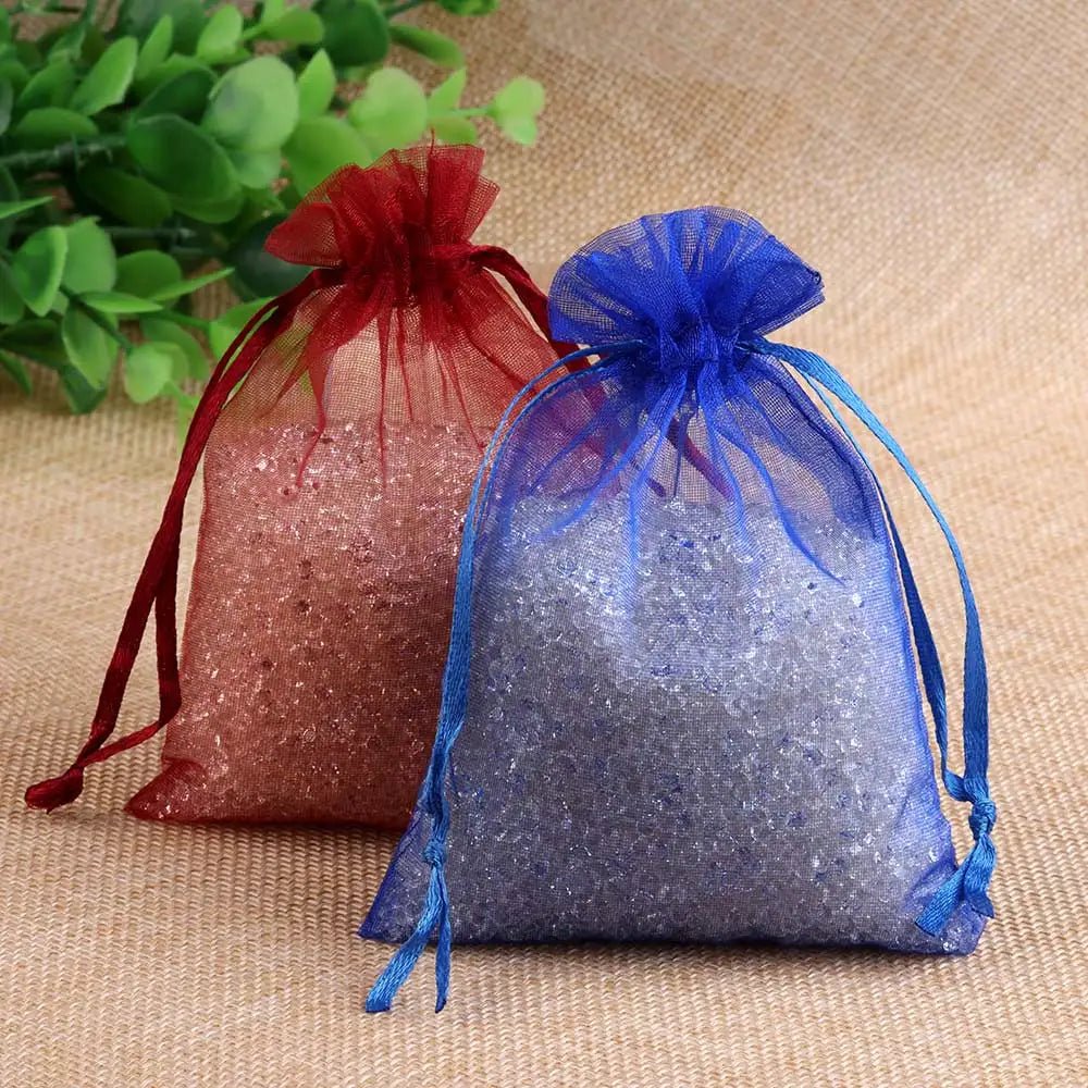 Organza Gift Bags Drawstring Pouches for Jewelry in 24 Colors 50 or 100 Pack Kit