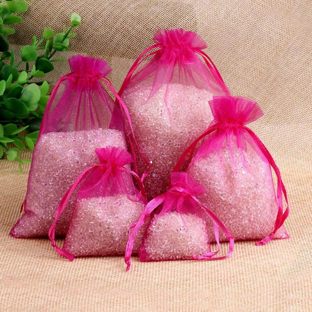 Organza Gift Bags Drawstring Pouches for Jewelry in 24 Colors 50 or 100 Pack Kit
