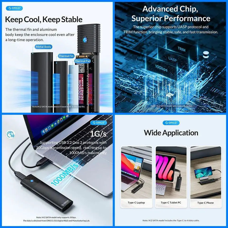 Orico Portable External SSD Case High Speed Storage Solution