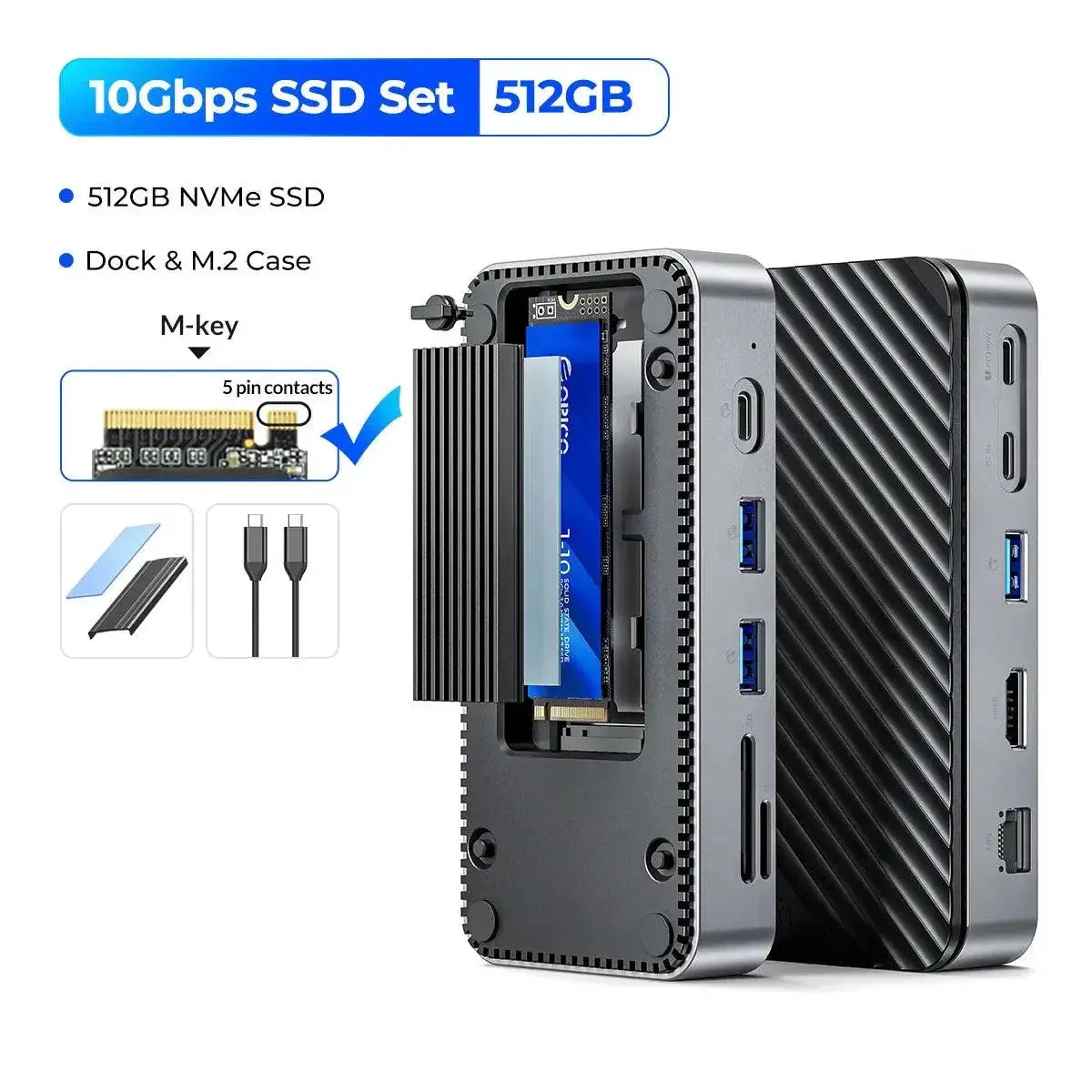 Orico USB-C Docking Hub - Laptops — 512GB NVME SSD Set - Variant 2