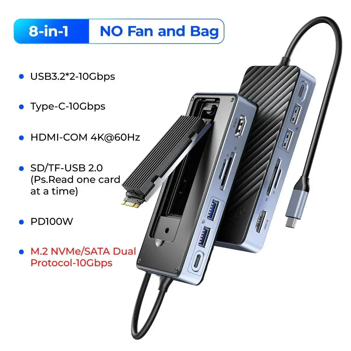 Orico USB-C Docking Hub - Laptops — 256GB NVME SSD Set