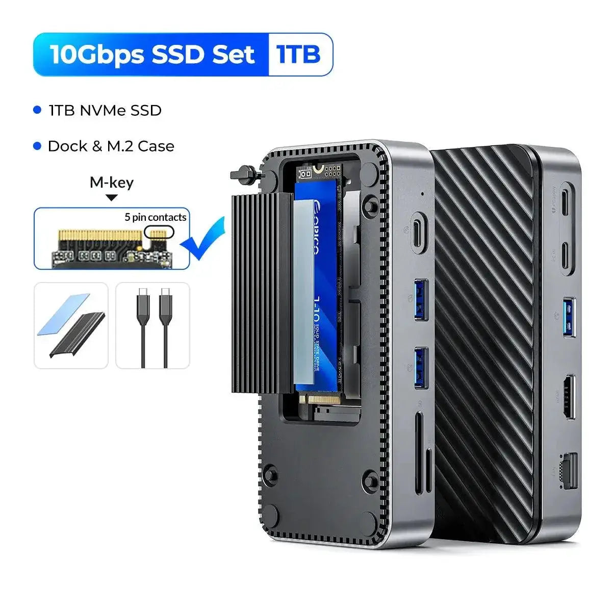 Orico USB C Hub With Cooling Fan 10Gbps Docking Station