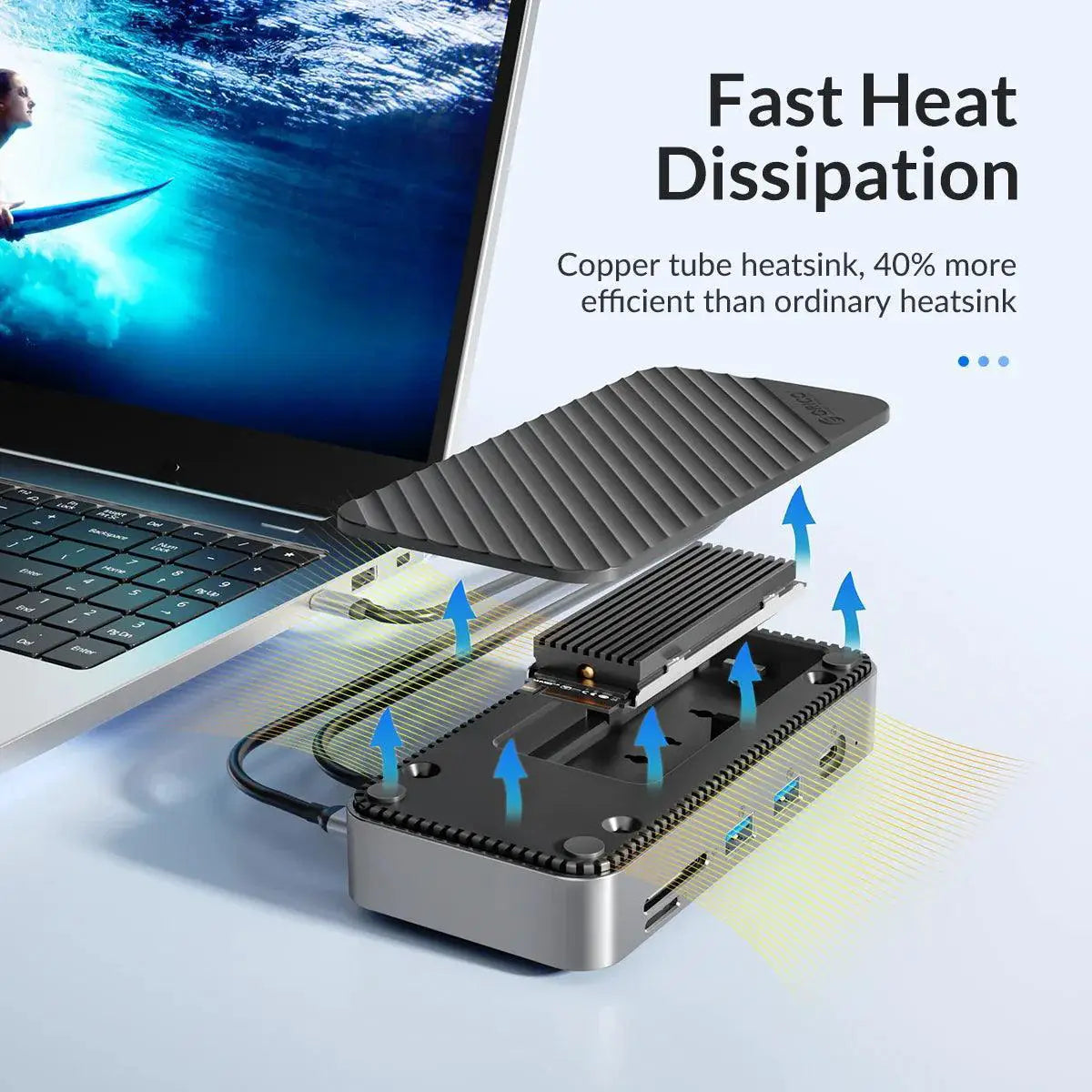 Orico USB C Hub With Cooling Fan 10Gbps Docking Station
