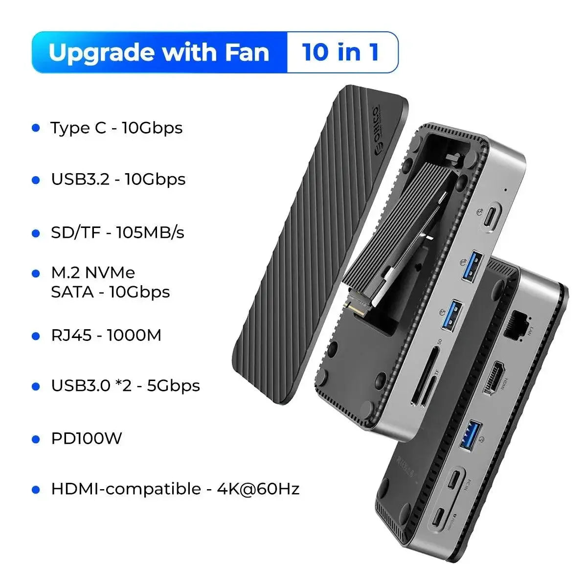 Orico USB-C Docking Hub - Laptops — 512GB NVME SSD Set