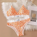 Leopard Print Cotton Bralette Set V Neck Lingerie Glam