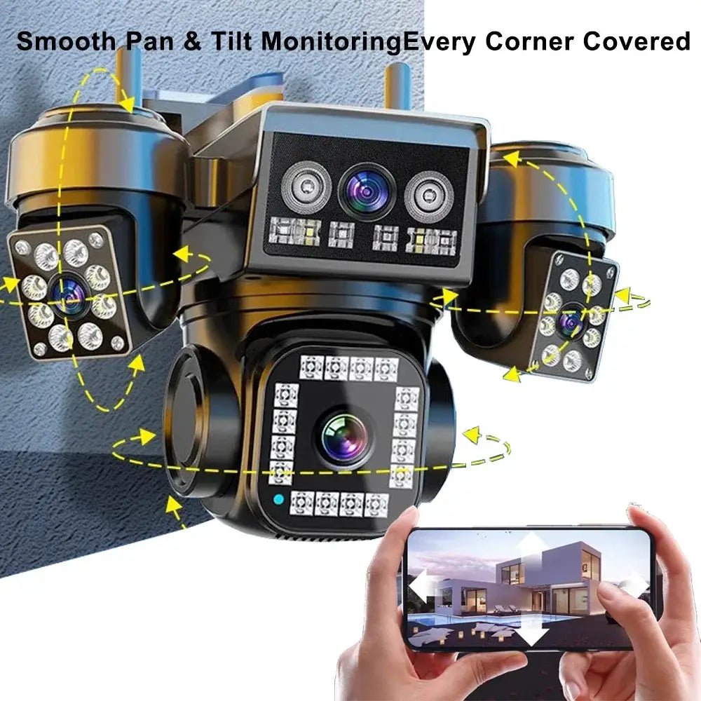 OurLum 10K 20MP 4 Lens WiFi Security Camera 360 PTZ 16X Zoom IP66 Waterproof Pro