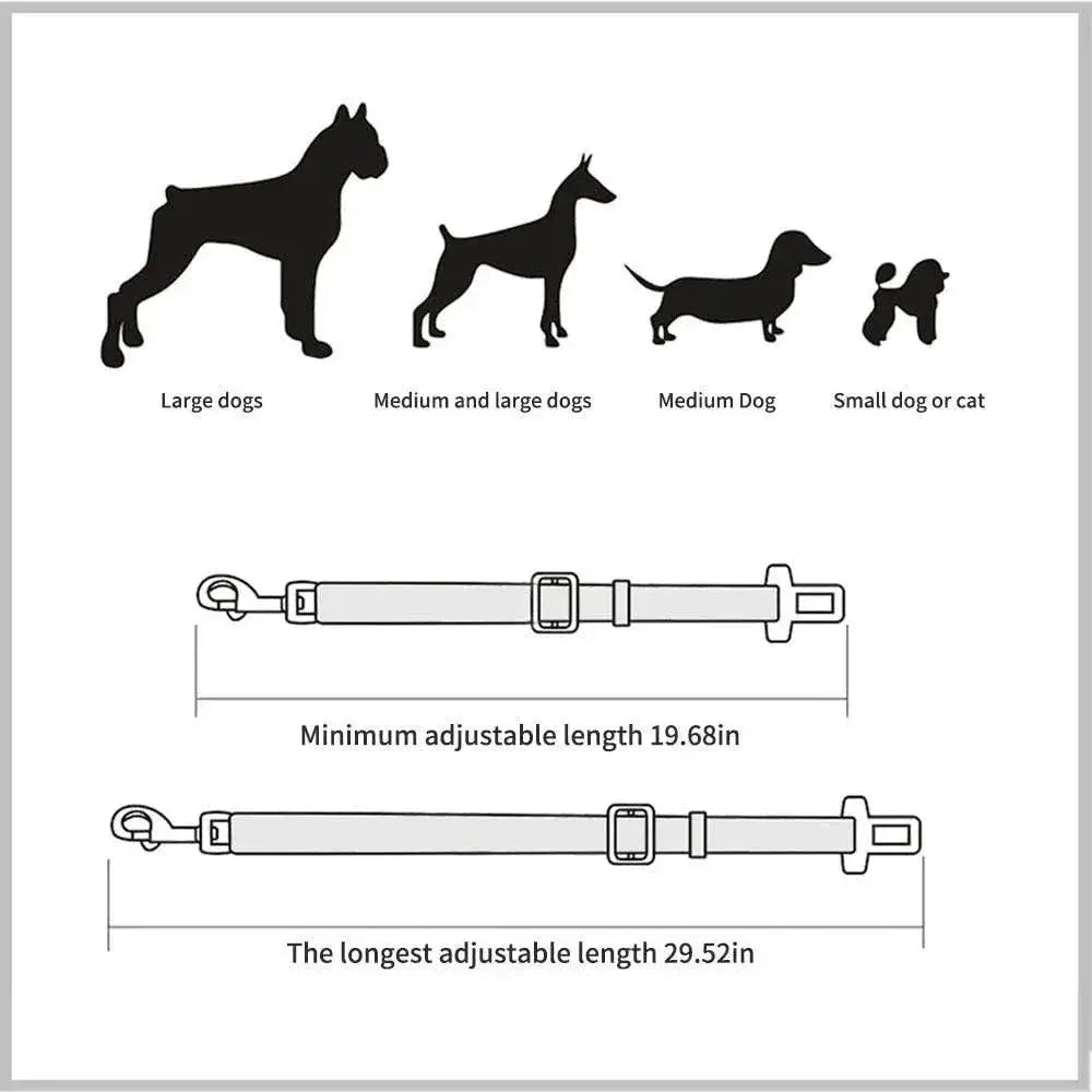 Adjustable Pet Car Seat Belt Harness for Dogs and Cats