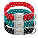 Safety Engraved ID Tag Nylon Dog Collar