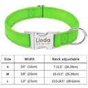 Adjustable Custom Nylon Dog Collar With Engraved ID Tag