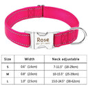 Adjustable Custom Nylon Dog Collar With Engraved ID Tag