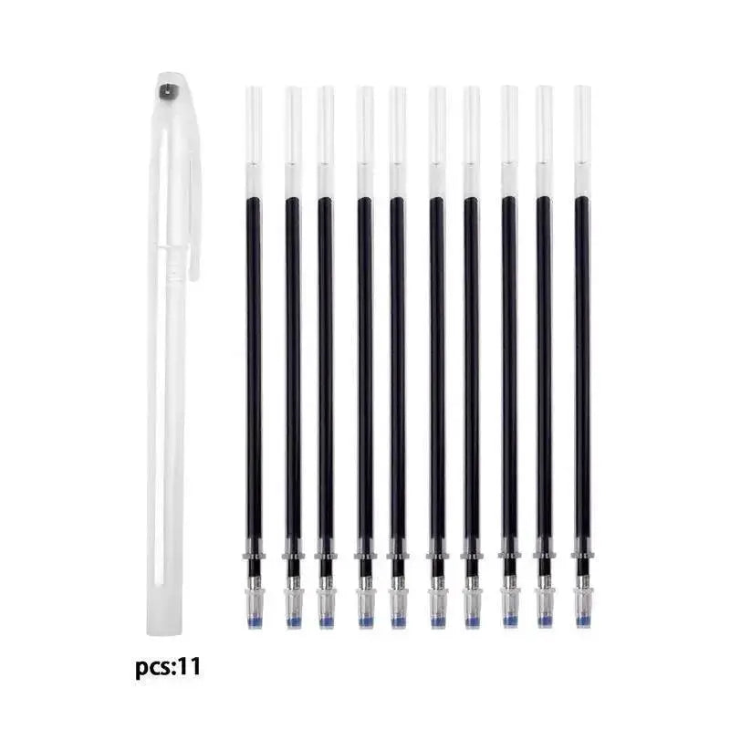 Heat erasable magic fabric marker pen with 10 black ink refills, sewing craft accessory from OurLum.com.