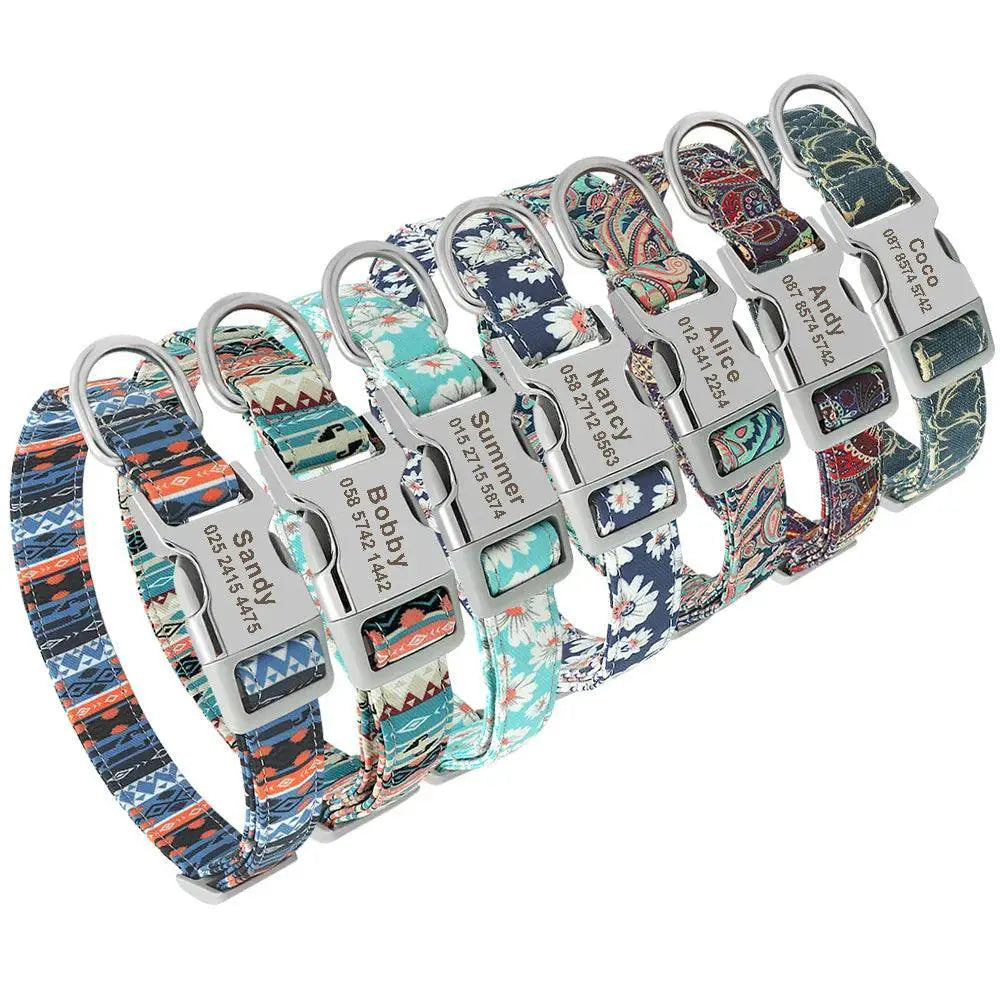 Personalized Nylon Dog Collar With Free Engraving Accessory