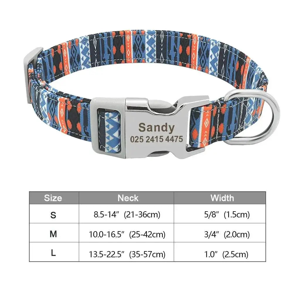 Personalized Nylon Dog Collar With Free Engraving Accessory