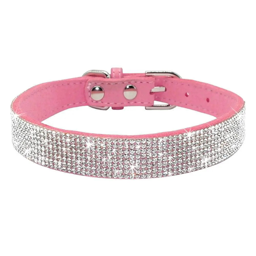 Luxury Rhinestone Flower Pet Collar Shimmering Glam Style