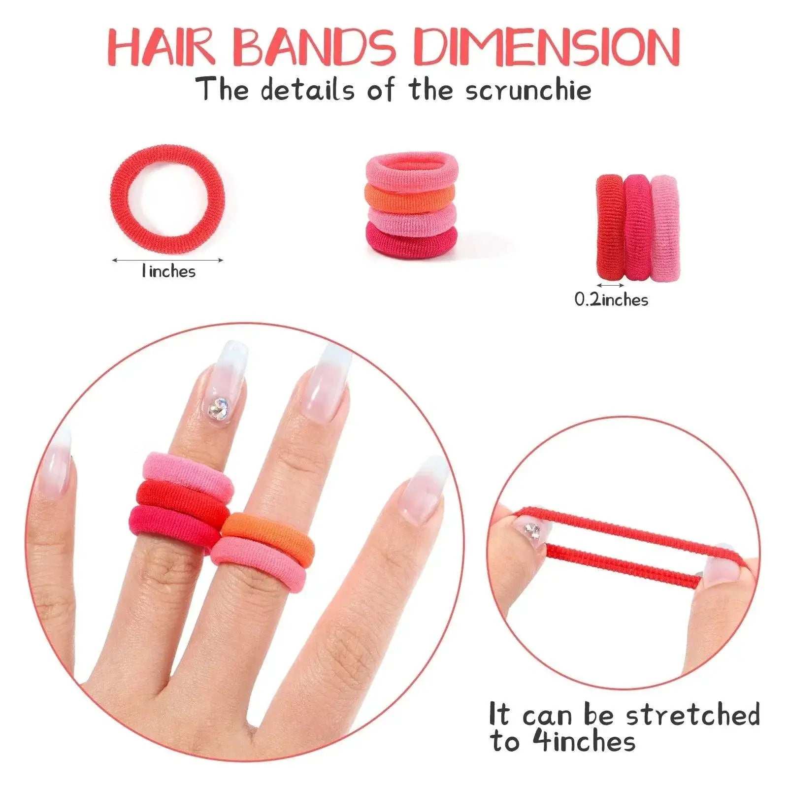 Kids Colorful Scrunchie Hair Bands Girls Fashion Accessories