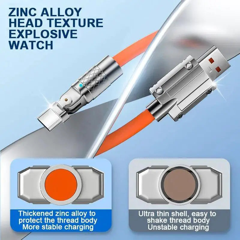 Rotating Fast Charge Cable For Efficient Charging Reach