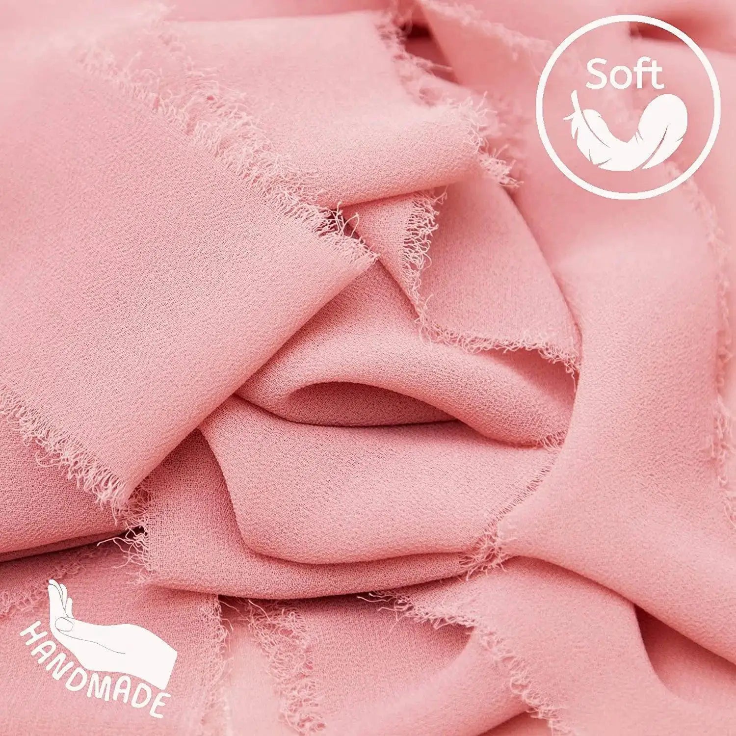 Silk Chiffon Frayed Ribbon for Elegant Wedding Decor 7 Yards