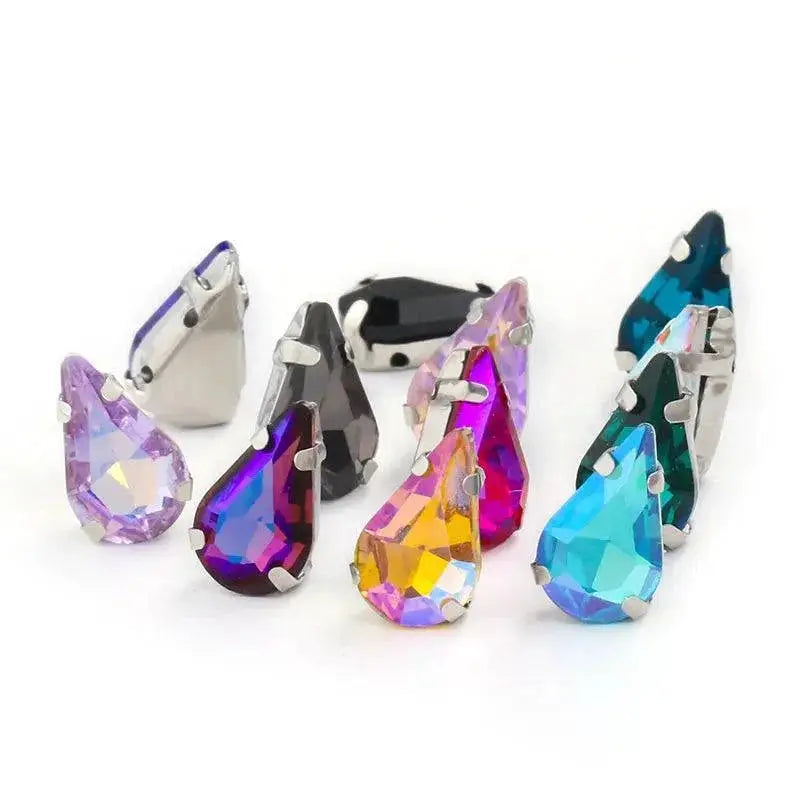 Crystal Drop Rhinestone Sewing Set DIY Glamour Kit 30 Pcs