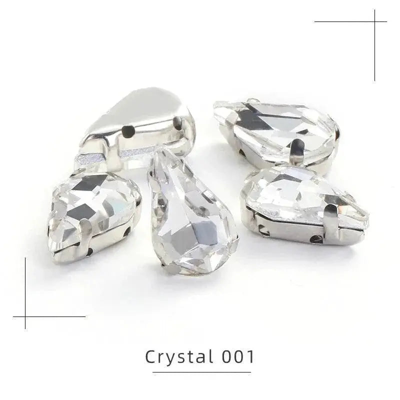 Crystal Drop Rhinestone Sewing Set DIY Glamour Kit 30 Pcs