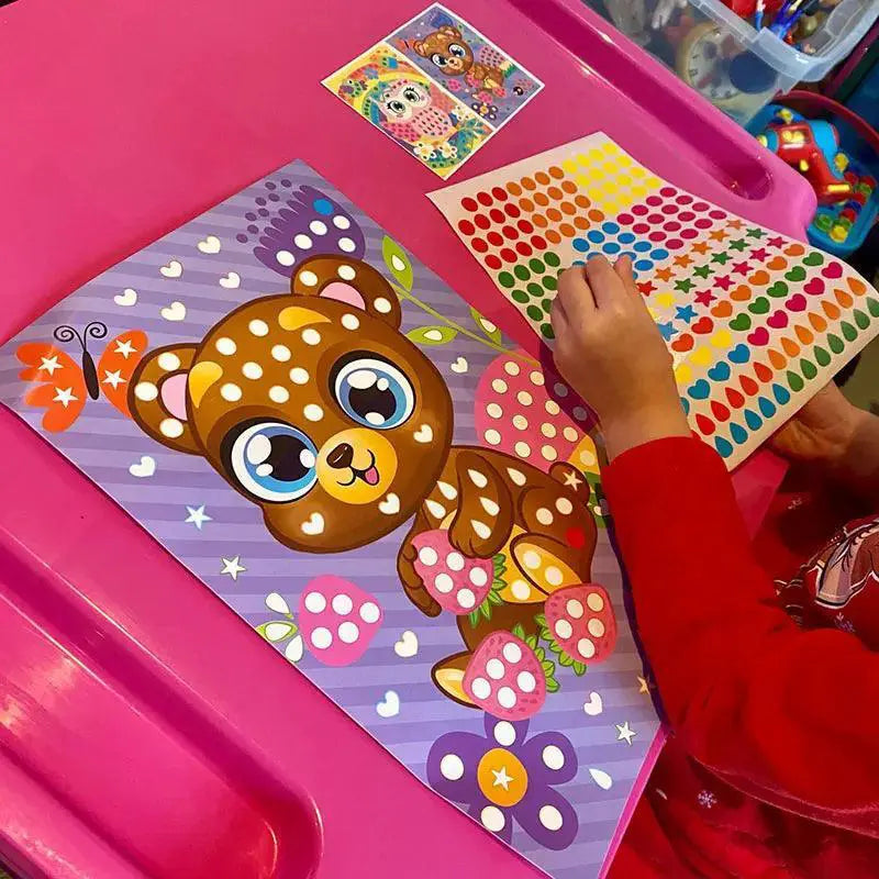 Kids Dot Coloring Book Interactive Animal Mosaic Kit