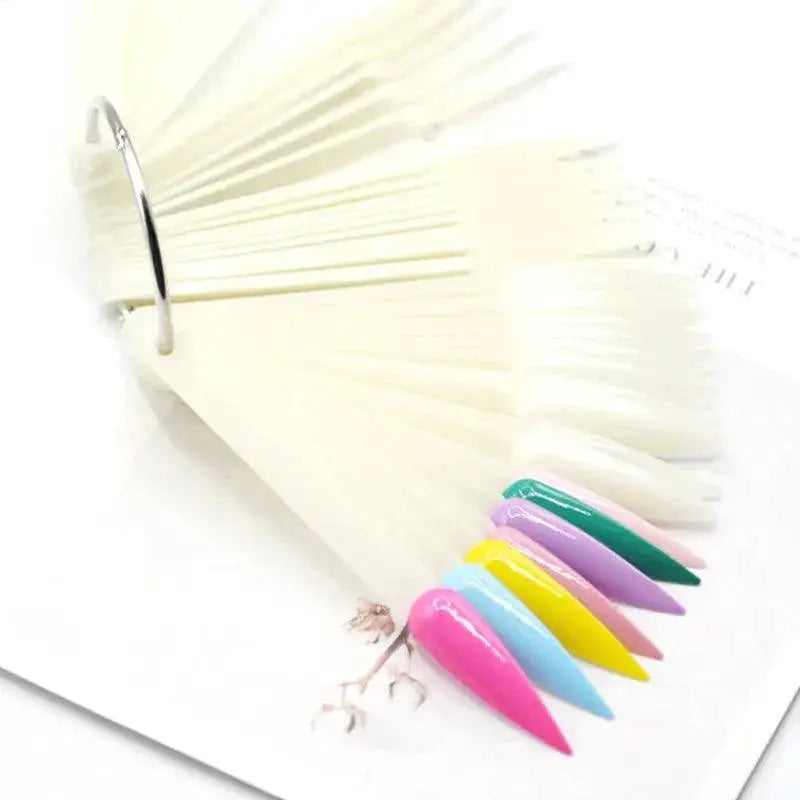 Clear Oval Fan Style False Nail Tips Display Stand Kit Set