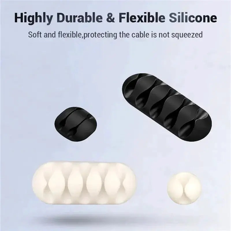Silicone Cable Organizer With Mouse And Headphone Clips