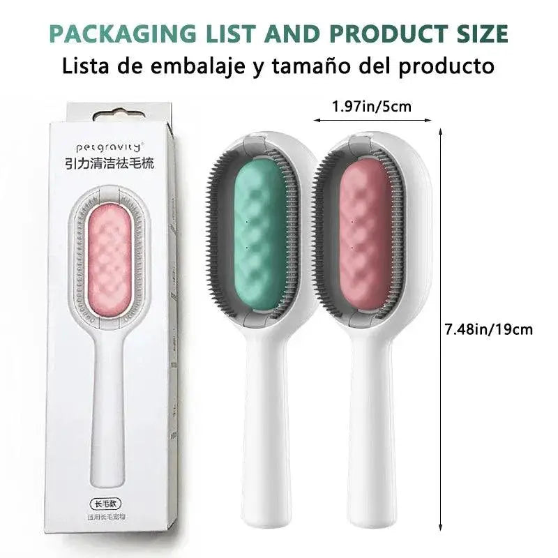Cat Grooming Hair Remover Brush With Silicone Comb Tool