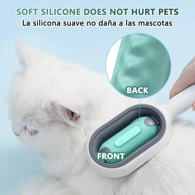 Cat Grooming Hair Remover Brush With Silicone Comb Tool