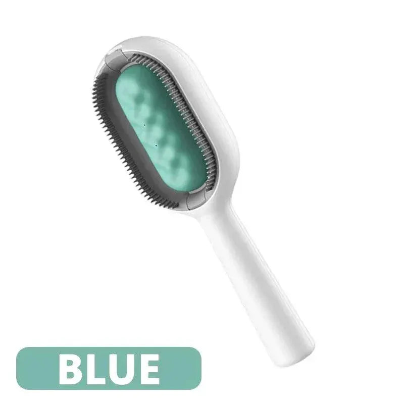 Cat Grooming Hair Remover Brush With Silicone Comb Tool