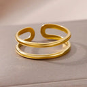18K Gold Plated Adjustable Ring for Couples