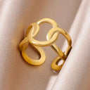 18K Gold Plated Adjustable Ring for Couples