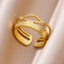 18K Gold Plated Adjustable Ring for Couples