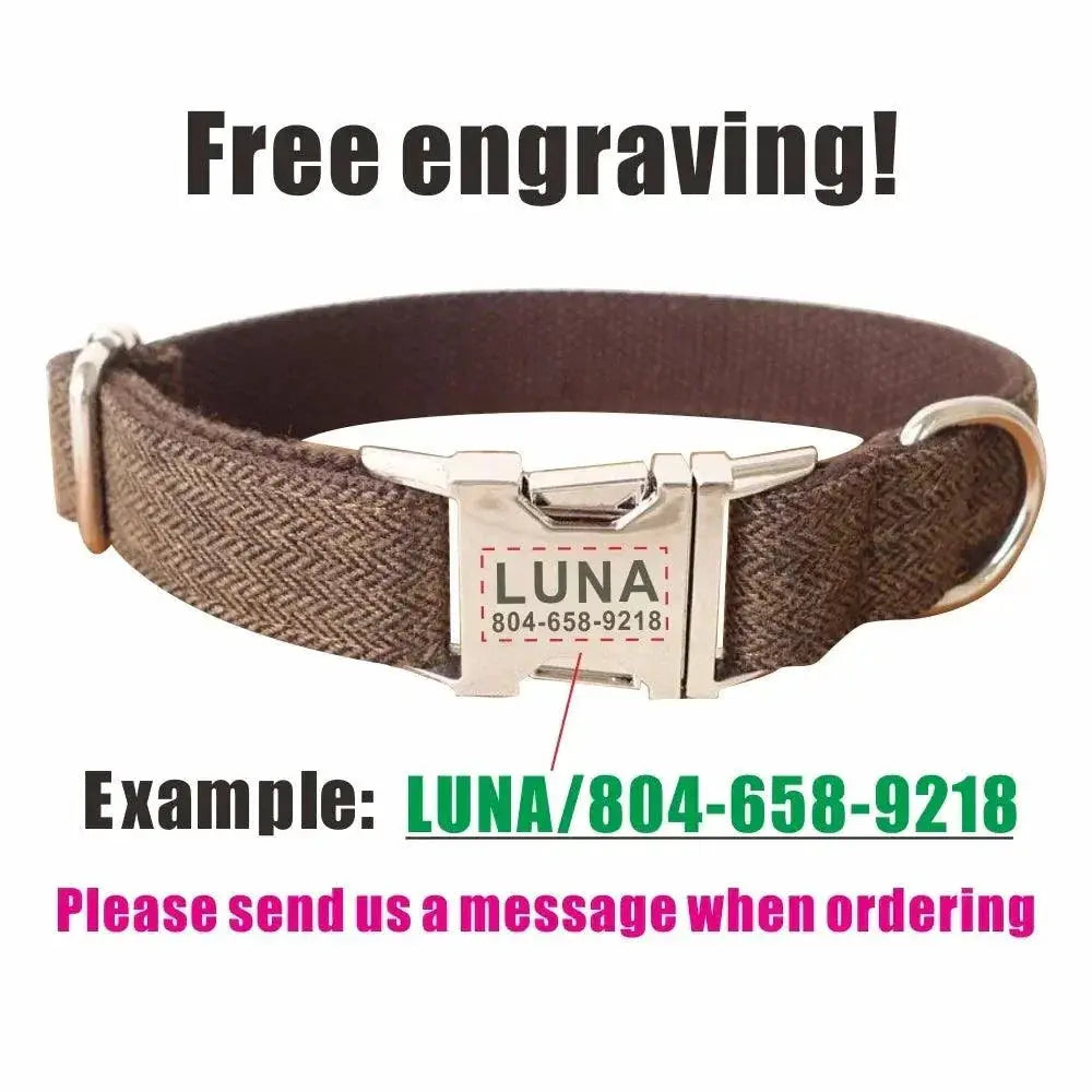 Personalized Nylon Dog Collar With Free Engraving Set