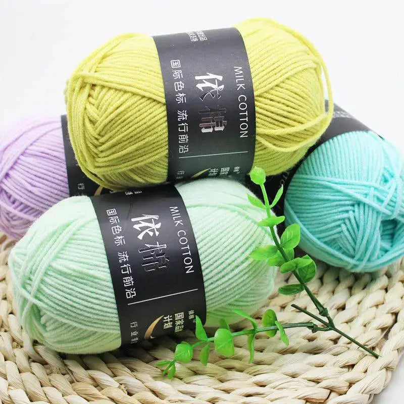 Milk Cotton Yarn Set Vibrant Ultra Soft Knitting Kit