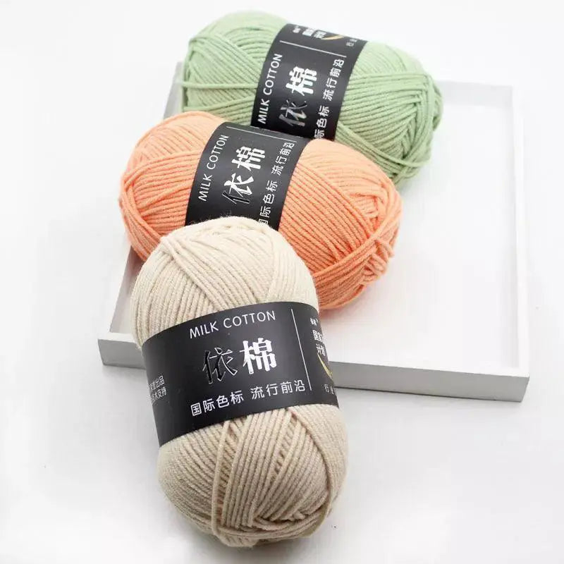 Milk Cotton Yarn Set Vibrant Ultra Soft Knitting Kit