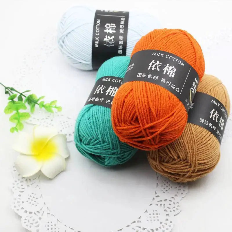 Milk Cotton Yarn Set Vibrant Ultra Soft Knitting Kit