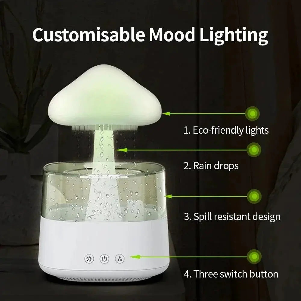 Mushroom Rain Air Humidifier Aroma Diffuser Night Light