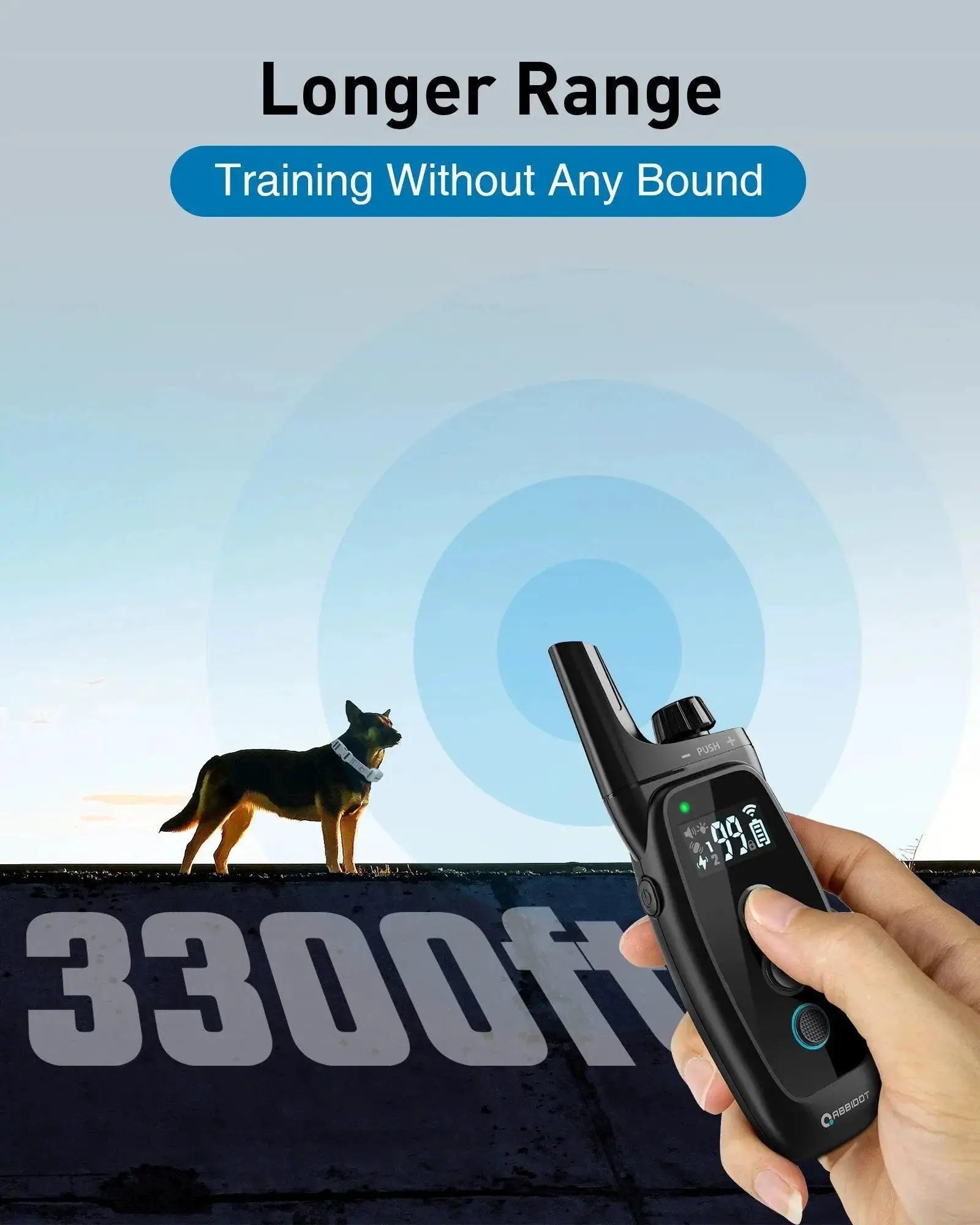 ABBIDOT T50 Electric Dog Trainer: Enhanced Remote with LED Light - Train Safely