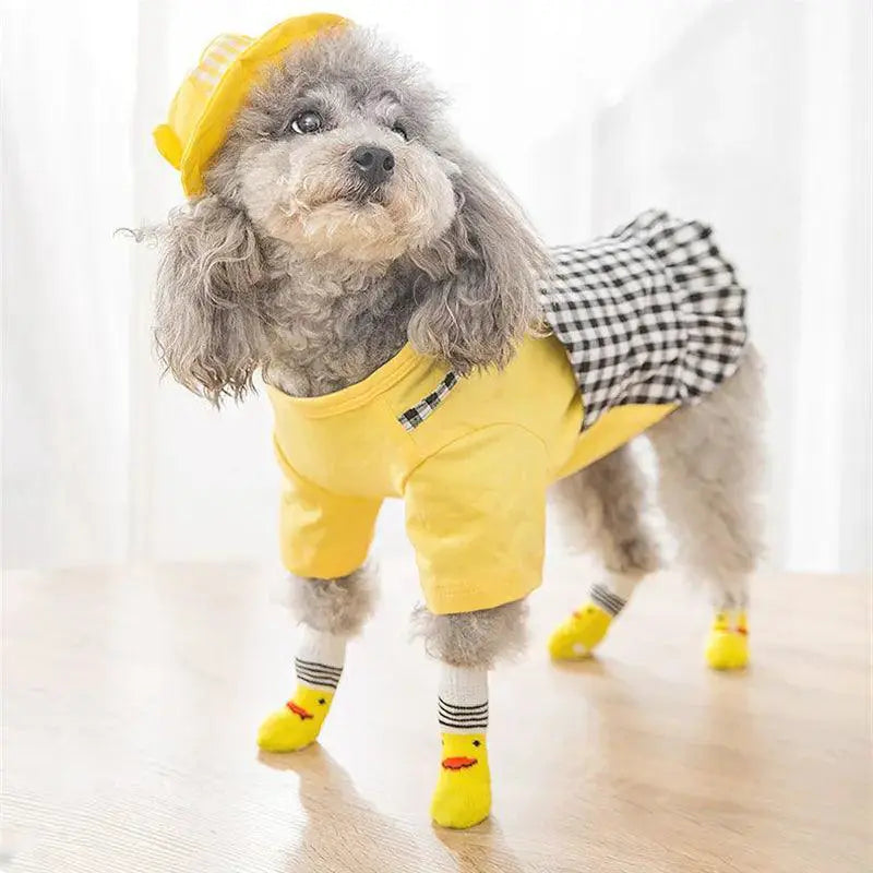 Cozy Cartoon Dog Socks Anti Slip Winter Paw Protectors